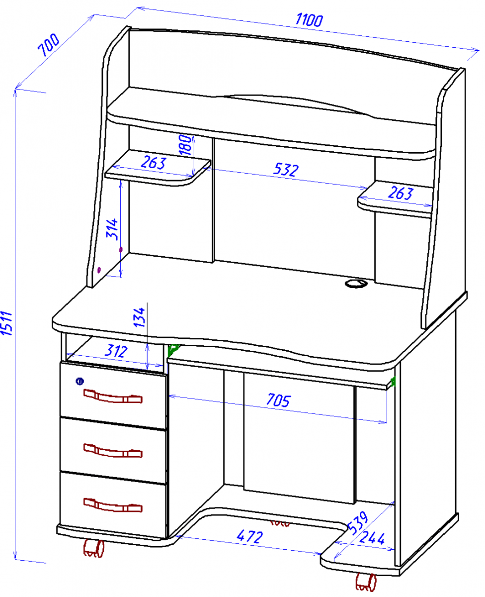 Схема сборки стол компьютерный кт 1.